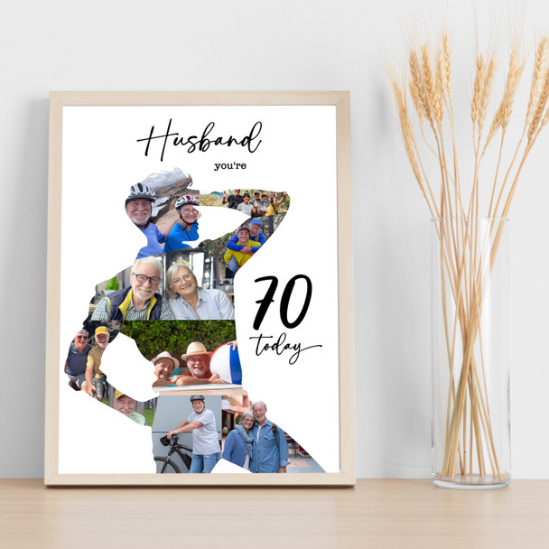 Photo Collage 80th Birthday Custom Gift For Husband 9-Photo Man Print Or Canvas