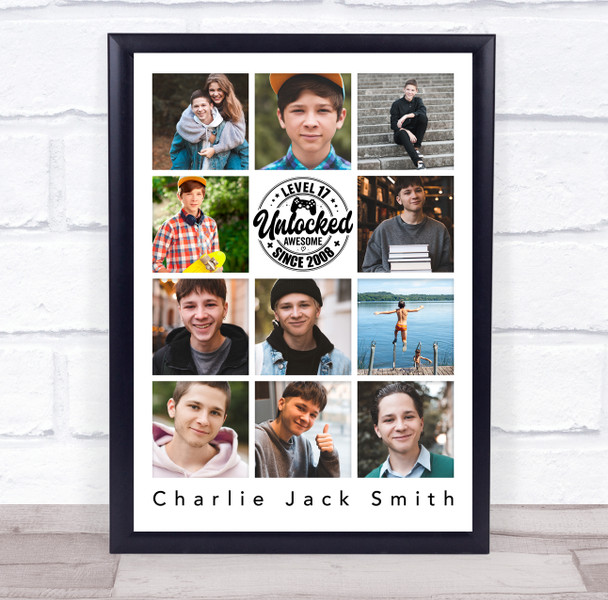 Photo Collage 11-Photo 17th Birthday Custom Gift For Teens Boys Print Or Canvas Photo Collage 11-Photo 17th Birthday Custom Gift For Teens Boys Print Or Canvas