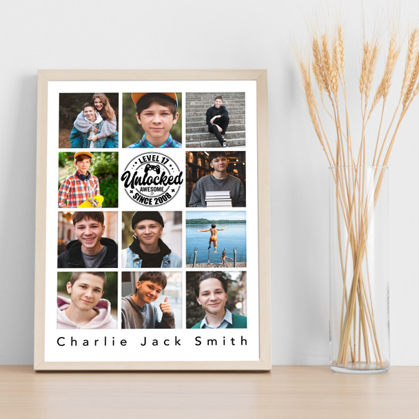 Photo Collage 11-Photo 17th Birthday Custom Gift For Teens Boys Print Or Canvas Photo Collage 11-Photo 17th Birthday Custom Gift For Teens Boys Print Or Canvas
