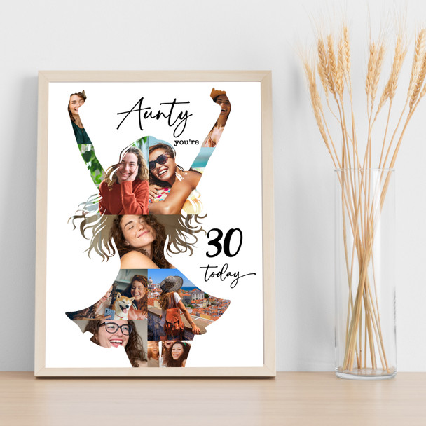 Photo Collage 30th Birthday Custom Gift For Aunty 9-Photo Women Print Or Canvas