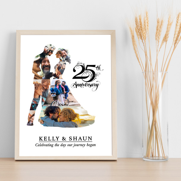 Photo Collage 25th Wedding Anniversary Custom Gift Photo Couple Print Or Canvas