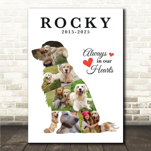 Photo Collage Pets Memorial Custom Gift For Anyone 8-Photo Dog Print Or Canvas