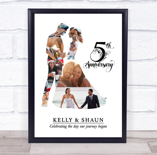 Photo Collage 5th Wedding Anniversary Custom Gift Photo Couple Print Or Canvas