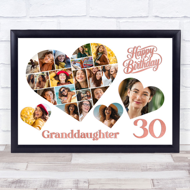 Photo Collage 30th Birthday Gift For Granddaughter 20-Photo s Print Or Canvas