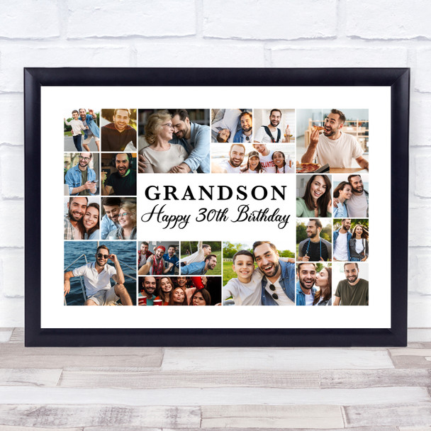 Photo Collage 30th Birthday Custom Gift For Grandson 22-Photo Print Or Canvas
