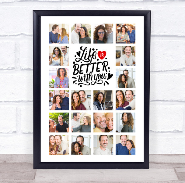 Photo Collage Print Canvas Valentine's Day Gift 20-Photo Life Is Better With You