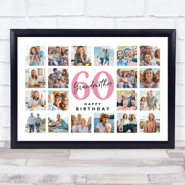 Photo Collage Print Or Canvas 60th Birthday Custom Gift For Grandmother 20-Photo