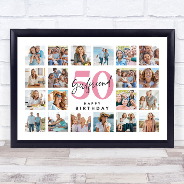 Photo Collage Print Or Canvas 50th Birthday Custom Gift For Girlfriend 20-Photo