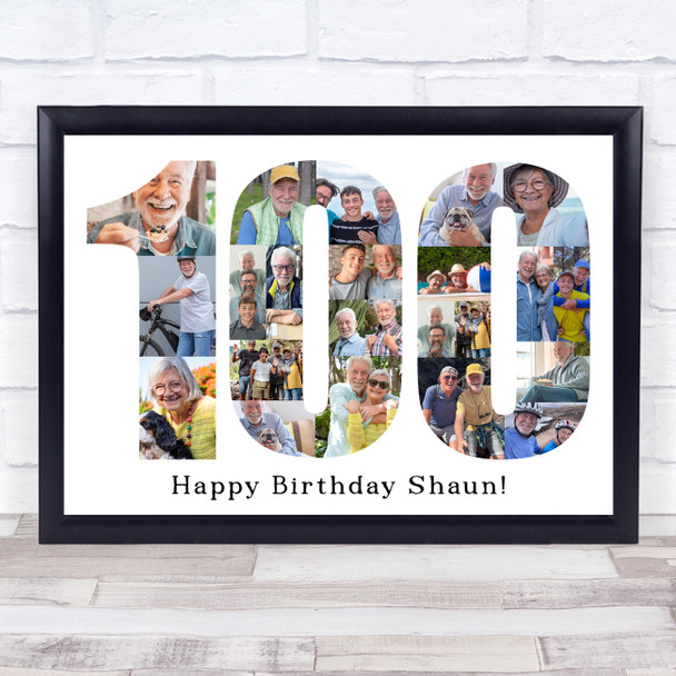 Photo Collage Print Or Canvas 100th Birthday 23-Photo Birthday Gift For Him 100