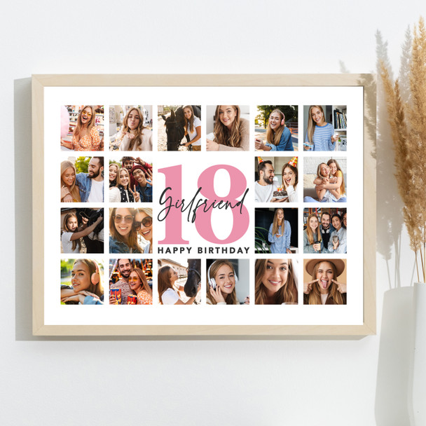 Photo Collage Print Or Canvas 18th Birthday Custom Gift For Girlfriend 20-Photo