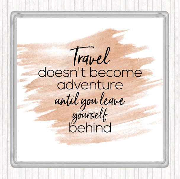 Watercolour Travel Quote Coaster