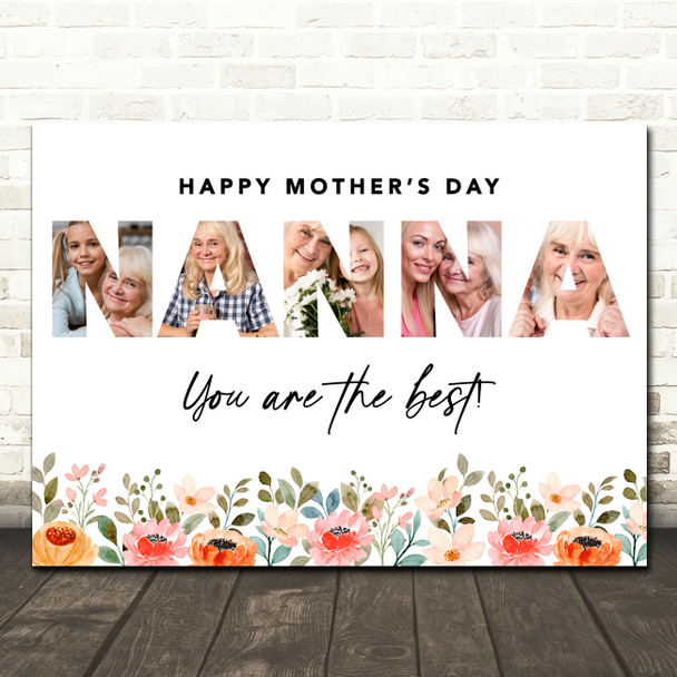 Photo Collage Gift For Nanna Mother's Day 3-Photo Nanna You Are The Best Print