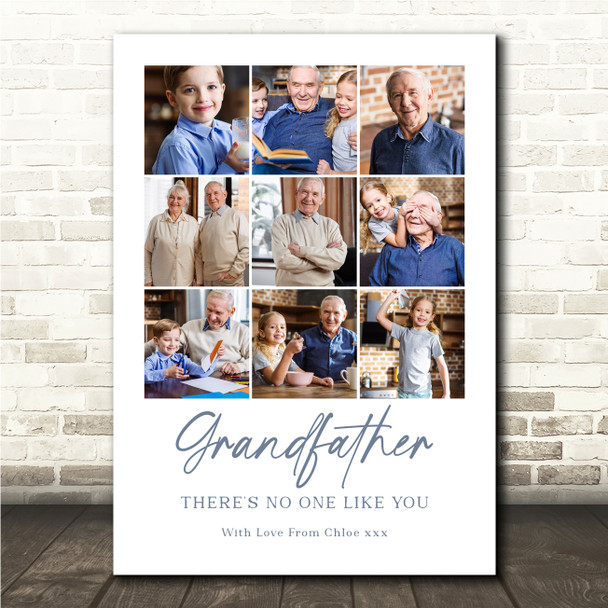 Photo Collage Gift For Grandfather Father's Day 9-Photo No One Like You Print