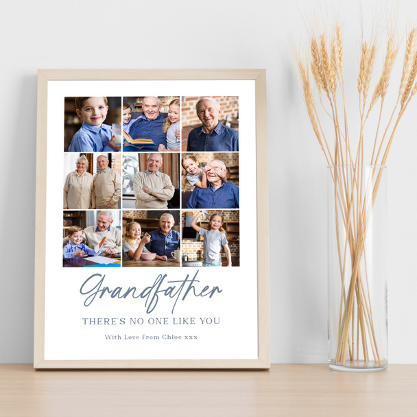 Photo Collage Gift For Grandfather Father's Day 9-Photo No One Like You Print