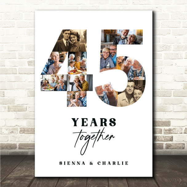 Photo Collage 45th Wedding Anniversary Gift 11-Photo 45 Years Together Print Photo Collage 45th Wedding Anniversary Gift 11-Photo 45 Years Together Print