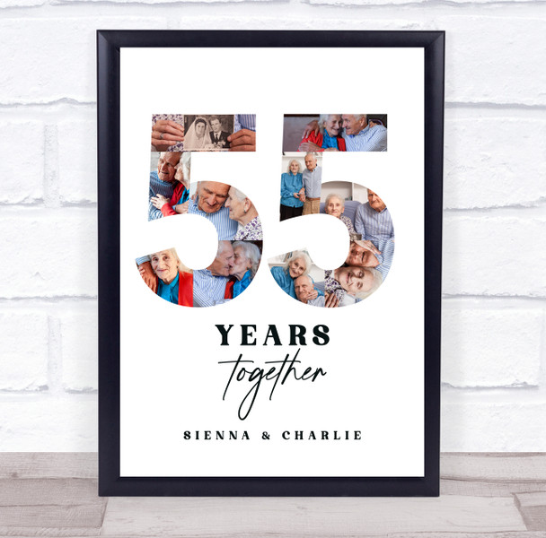 Photo Collage 55th Wedding Anniversary Gift 10-Photo 55 Years Together Print Photo Collage 55th Wedding Anniversary Gift 10-Photo 55 Years Together Print