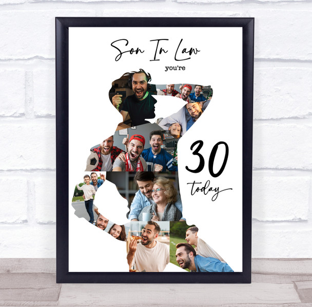 Photo Collage Print Or Canvas 30th Birthday Custom Gift For Son 9-Photo Man
