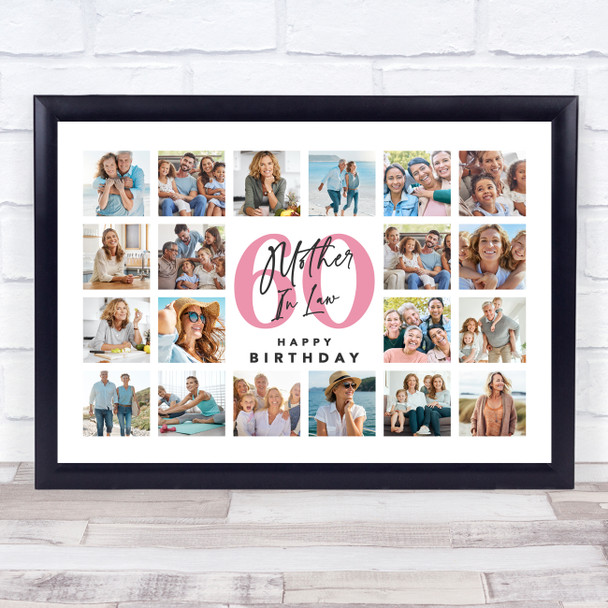 Photo Collage Print Or Canvas 60th Birthday Gift For Mother-In-Law 20-Photo