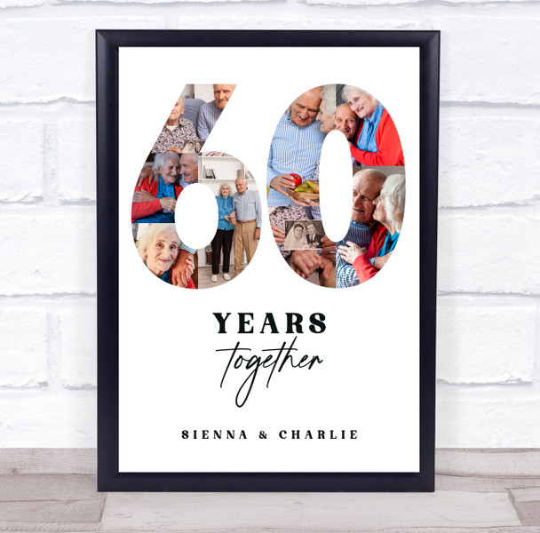 Photo Collage 60th Wedding Anniversary Gift 8-Photo 60 Years Together Print