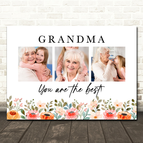 Photo Collage Mother's Day Gift For Grandma 3-Photo You Are The Best Print