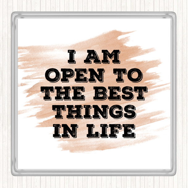 Watercolour Best Things In Life Quote Coaster