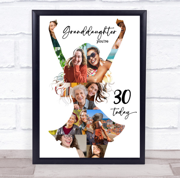Photo Collage 30th Birthday Gift For Granddaughter 9-Photo Women Print Or Canvas