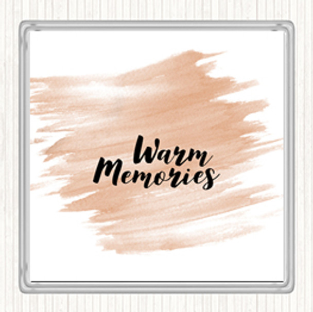 Watercolour Warm Memories Quote Coaster