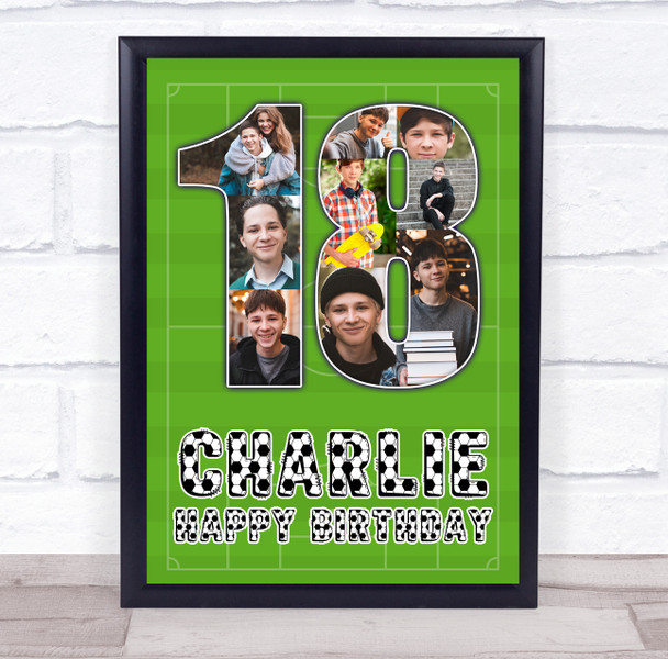 Photo Collage 9-Photo 18th Birthday Gift For Teens Boys Football Print Or Canvas