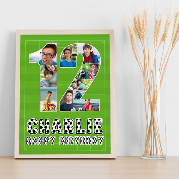 Photo Collage 11-Photo 12th Birthday Gift For Kids Boys Football Print Or Canvas Photo Collage 11-Photo 12th Birthday Gift For Kids Boys Football Print Or Canvas