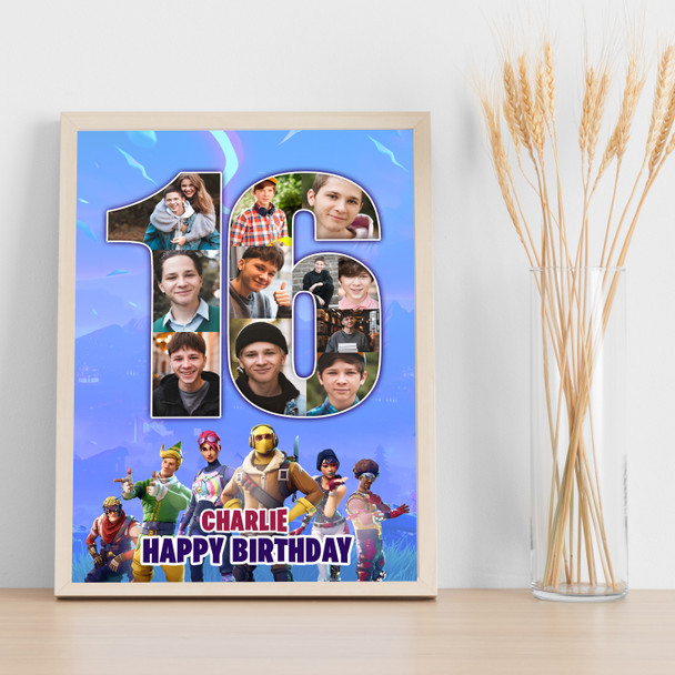 Photo Collage 11-Photo 16th Birthday Gift For Teen Boys Fortnite Print Or Canvas Photo Collage 11-Photo 16th Birthday Gift For Teen Boys Fortnite Print Or Canvas