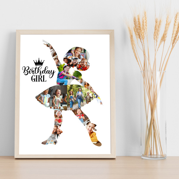 Photo Collage Kids Girls Birthday Custom Gift 13-Photo Ballerina Print Or Canvas