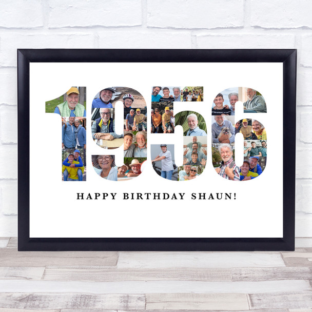 Photo Collage White Photo Birthday Custom Gift For Him Year 1956 Print Or Canvas