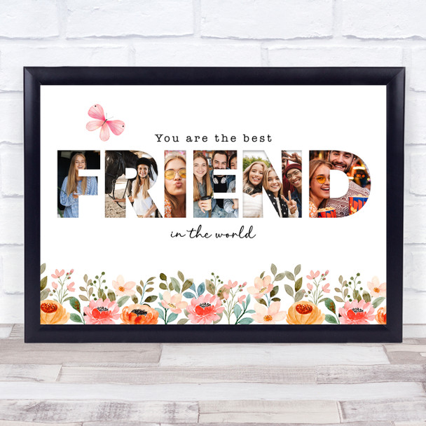 Photo Collage Floral 6-Photo Custom Gift For Friend Any Occasion Print Or Canvas