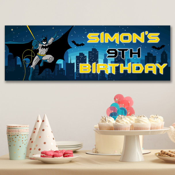 Personalised Party Banner For Kids Birthday Boys Batman Any Age