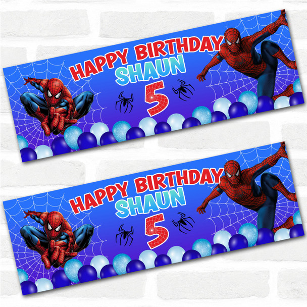 Personalised Party Banner For Kids Birthday Boys Spiderman Any Age