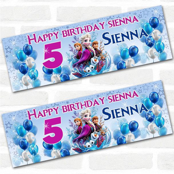 Personalised Party Banner For Kids Birthday Frozen Any Age