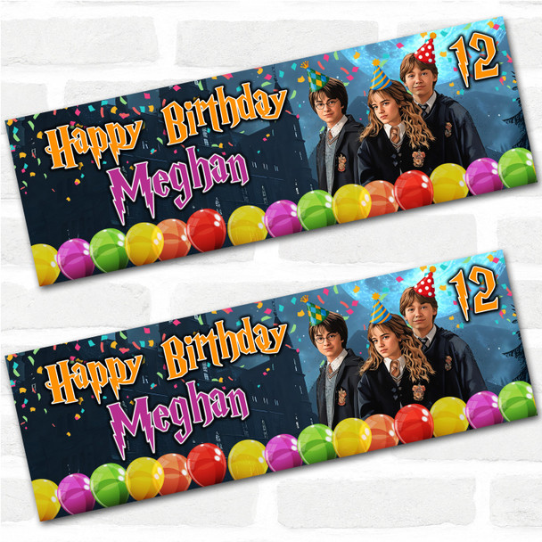 Personalised Party Banner For Kids Birthday Harry Potter Any Age