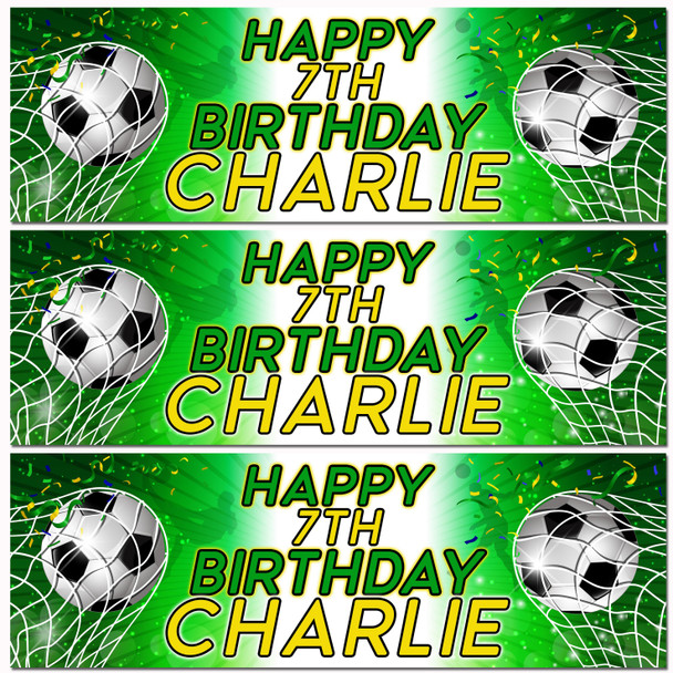 Personalised Party Banner For Kids Birthday Boys Football Any Age