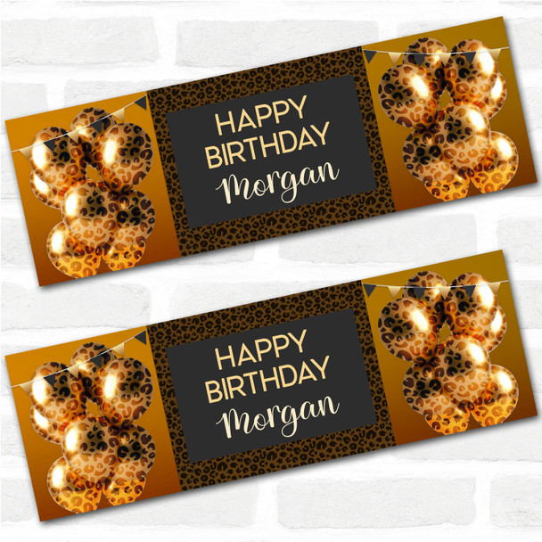 Personalised Party Banner For Birthday Female Leopard Animal Print