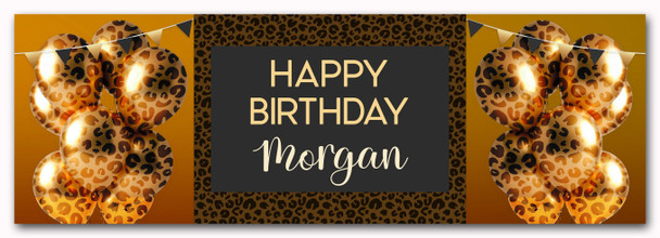 Personalised Party Banner For Birthday Female Leopard Animal Print