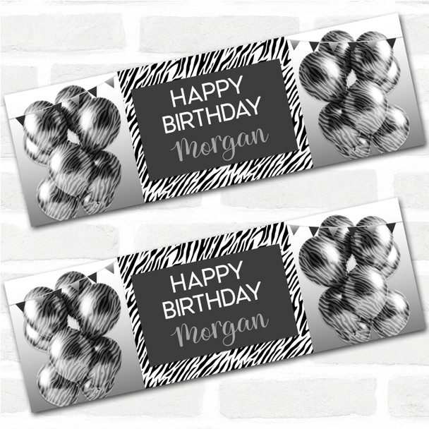 Personalised Party Banner For Birthday Female Zebra Animal Print