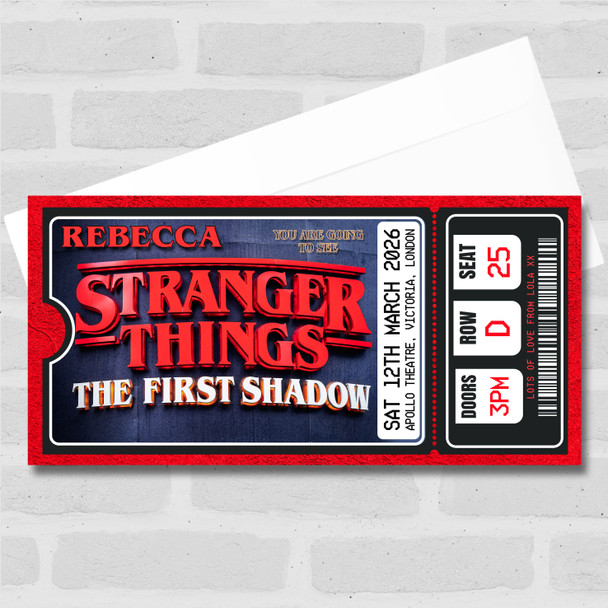 Stranger Things Musical Show Theatre Personalised Surprise Ticket Gift Voucher