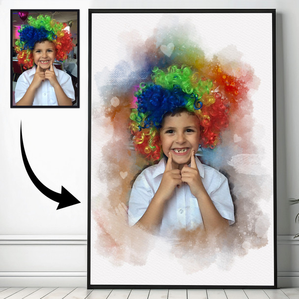 Custom Watercolour Portrait From Photo, Personalised Family Art, Anniversary Wedding Gift