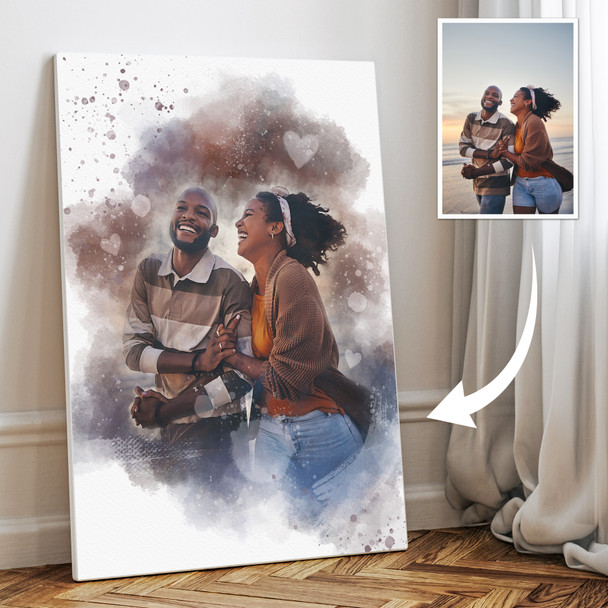 Custom Watercolour Portrait From Photo Personalised Gift, Wedding, Kids, Baby