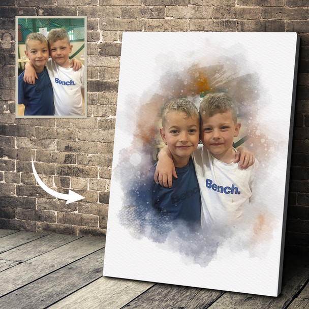 Personalised Watercolour Portrait From Photo Custom Gift, Framed Print Or Canvas