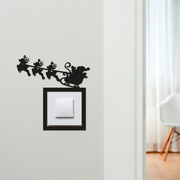 Light Switch Surround Santa Claus Sleigh Christmas Decor Switch Cover Frame