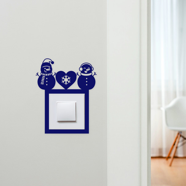 Light Switch Surround Snowman Couple Christmas Decor Switch Plate Cover Frame