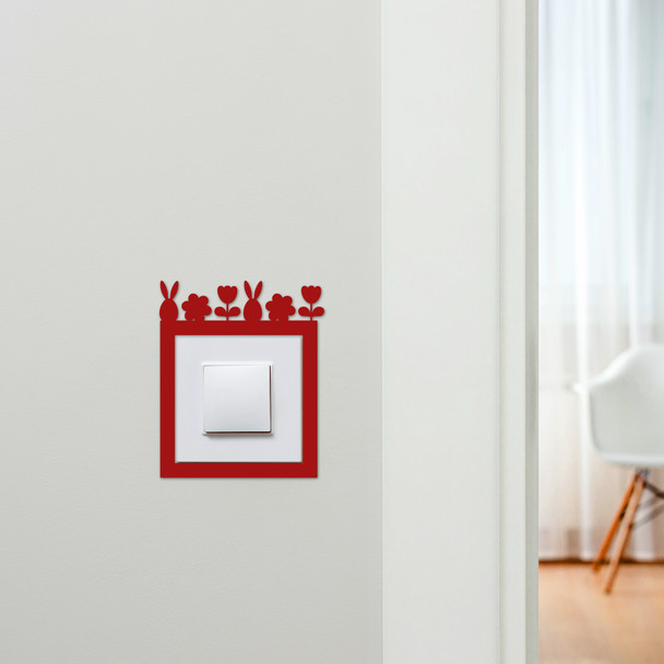 Light Switch Surround Easter Bunny Flower Spring Decorative Switch Cover Frame