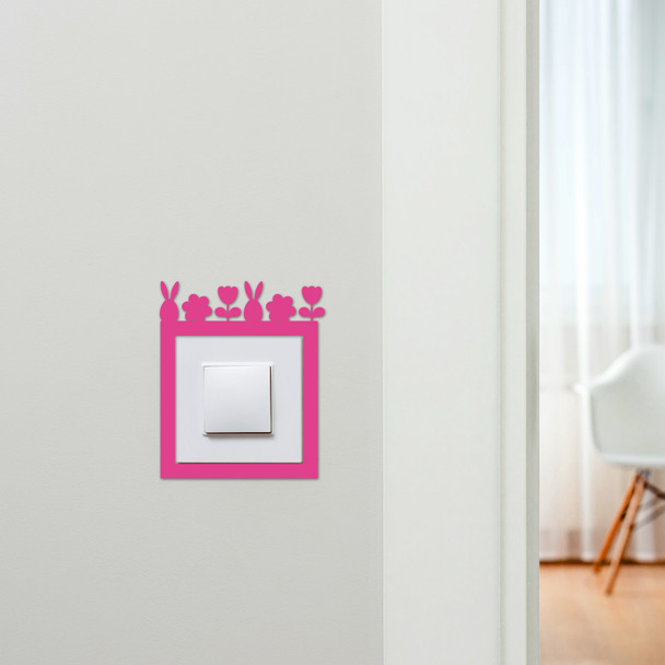 Light Switch Surround Easter Bunny Flower Spring Decorative Switch Cover Frame