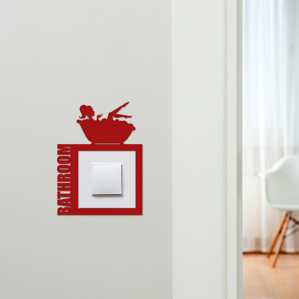 Light Switch Surround Bathroom Woman In Bathtub Decorative Switch Cover Frame